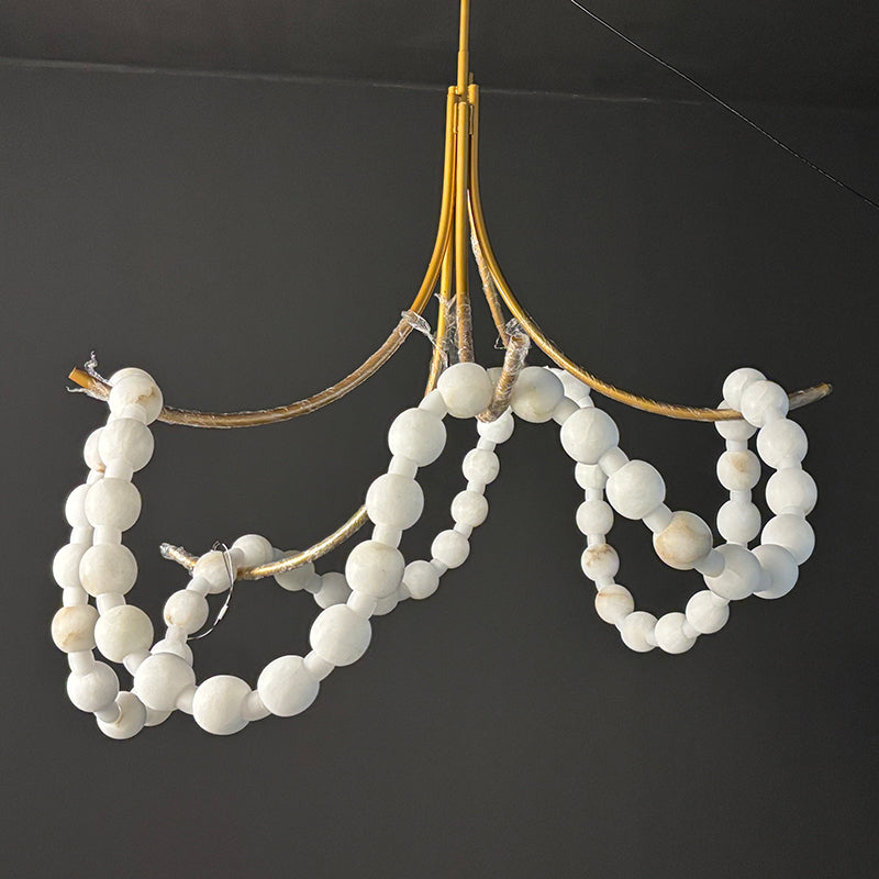 Snowflake Plaster Bead Pendant Light