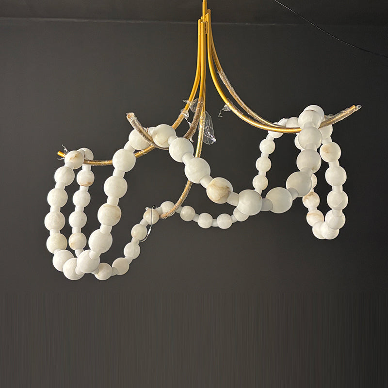 Snowflake Plaster Bead Pendant Light