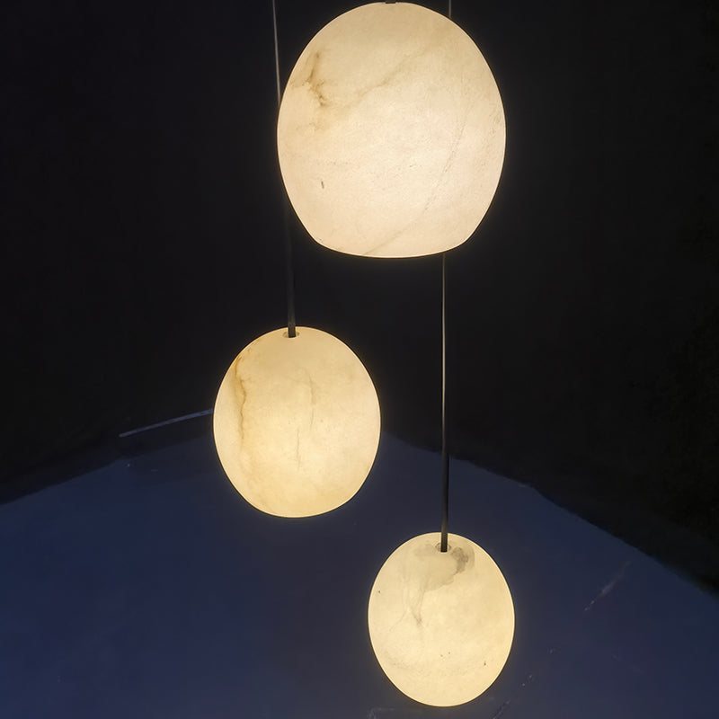 Elegant 3-Light Oval Marble Dining Chandelier
