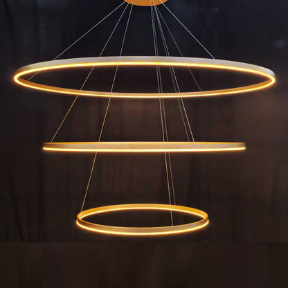 Brass 3-Tier Circular Ring Chandelier (40.2 Inches)