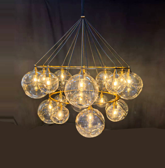 18-Light Glass Ring Pendant Ceiling Light