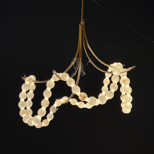Snowflake Plaster Bead Pendant Light