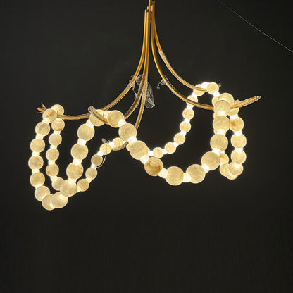 Snowflake Plaster Bead Pendant Light
