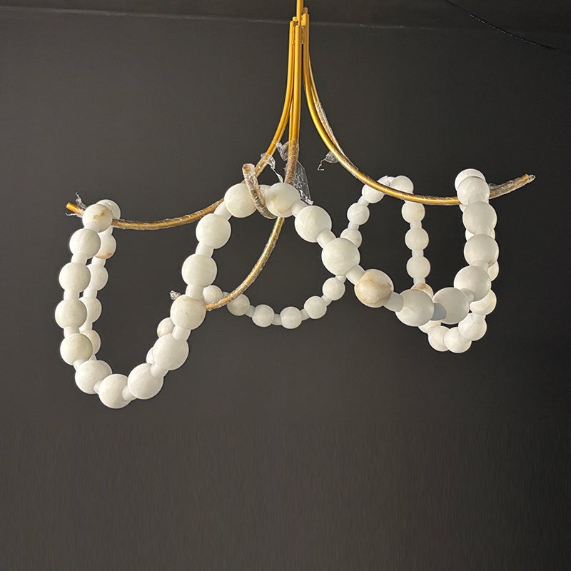 Snowflake Plaster Bead Pendant Light