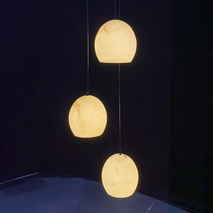 Elegant 3-Light Oval Marble Dining Chandelier