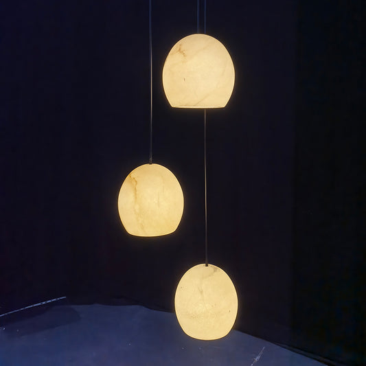 Elegant 3-Light Oval Marble Dining Chandelier