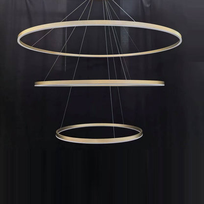 Brass 3-Tier Circular Ring Chandelier (40.2 Inches)