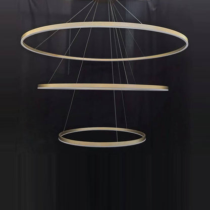 Brass 3-Tier Circular Ring Chandelier (40.2 Inches)